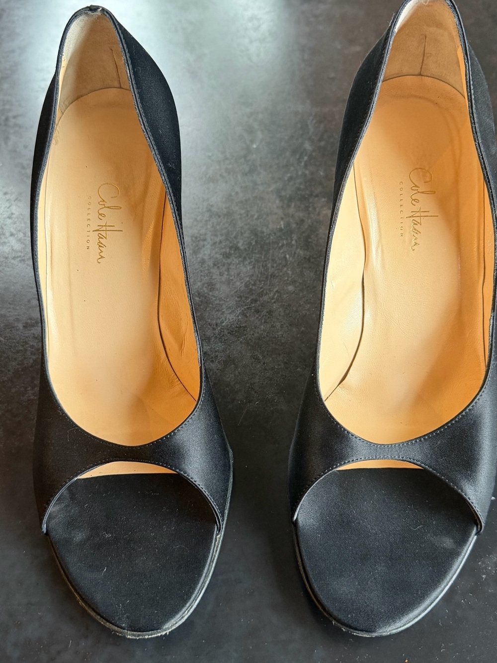 ColeHaan Collective Women's Black Open-Toe Heels